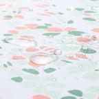 Fabric Floral Shower Curtain, 78 Inch Long Orange and Sage Green Flower Waterproof Bathroom Shower Curtains, 72" W x 78" H