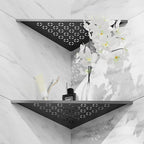 Corner Shower Shelf 10" Slot Design Recessed Shower Shelves for Tiled Wall, 304 Stainless Steel Corner Shelves for Bathroom Organizer, Matte Black 2 Pack (Star)