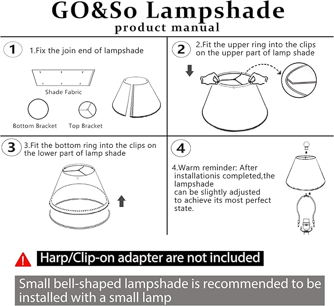 GO&SO 2Pc Beige Lamp Shade, 5.5'' Top x 10'' Bottom x 7.2'' Height, Small Barrel Lampshade for Table Lamp & Floor Light, Handcrafted Natural Linen, Spider Fitting