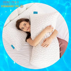 SUPA MODERN Cooling Bed Pillows for Sleeping 2 Pack Shredded Memory Foam Pillows Adjustable Pillow for Side Back Stomach Sleepers Luxury Gel Pillows Queen Size Set of 2 with Washable Removable Cover