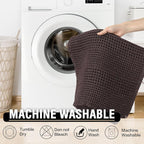 H.VERSAILTEX Upgraded Waffle Bath Mat Super Absorbent Non Slip Bath Rugs for Beside Tub, 20" x 32", Chocolate