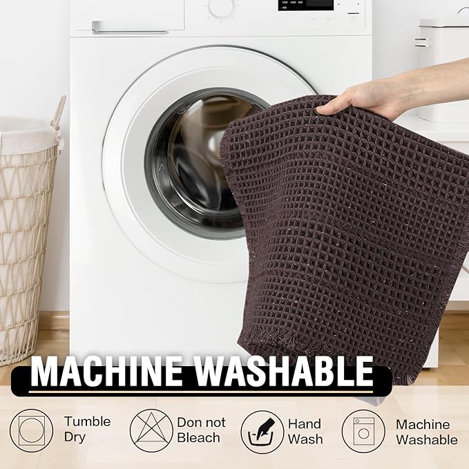 H.VERSAILTEX Upgraded Waffle Bath Mat Super Absorbent Bathroom Mats Non Slip Bath Rugs for Bathroom Floor Machine Washable Dry Fast Bathroom Rugs for Beside Tub, 17" x 24", Chocolate