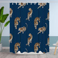 Abstract Modern Shower Curtain Leopard Jungle Theme Bathroom Bathtubs Fabric Jungle Shower Curtain Set with 12 Hooks 72 x 60 inches Waterproof Machine Washable Brown Black and Blue