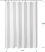 AmazerBath 78 Inch Shower Curtain Fabric, Waffle Shower Curtain 72x78 Inches, Long Shower Curtain White Heavy Duty Hotel Quality Bathroom Shower Curtains