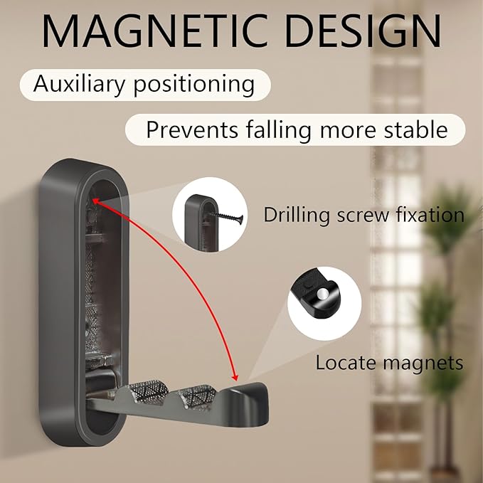 2PCS Foldable Wall Hooks, Heavy Duty Zinc Alloy Folding Wall Hooks,Folding Coat Hooks, Flip Down Hook for Hanging Coats, Bags, Hats, Cooking Utensil, Bathrobes, Keys (Black)