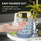 Bathroom Set Blue Bathroom Accessories Glass bathroom Accessories Navy Blue Bathroom Accessory Diamond Soap Dispenser and Toothbrush Holder Set for Bathroom Decor