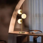 Mid Century Modern Table Lamp White Glass Shade Nightstand Light for Bedroom Offices 3 Globe Table lamp Gold LED lamp