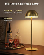 Cordless Table Lamp, Rechargeable, Touch control, 3 Color Temperature, Stepless Dimming, LED Memory Function, Portable, Battery Operated Lamp for Bedroom Restaurant Dinning Kitchen Bedside Nightstand
