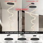 197'' Long Large Crystal Chandeliers 25-Lights LED Chandeliers for High Ceiling Handing Light Fixture for Entrance Hallway Foyer Staircase
