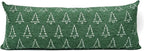 Reversible Christmas Pillow Covers 14x36, Chenille Double-Sided Snowflake & Tree, Cozy Farmhouse Holiday Throw Pillowcases with Hidden Zipper for Sofa, Couch and Bed(Green,36x14)