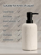 Soap Dispensers 400mL 13.5 OZ, 2 PCS Luxurious Hand Dish Lotion Shampoo Soap Dispenser Jar, Travertine Soap Bottles Rustproof Pump for Kitchen Bathroom Countertop