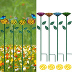 4 Pack Metal Garden Bee DrinkingPlatform, Flower Bee Bath Basin, Outdoor GardenCourtyard Decorative Colorful Butterfly Bee Bath Basin(Red,Green,Blue,Yellow)
