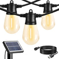 SUNTHIN Outdoor Solar String Lights, 48ft Solar Patio Lights with USB Rechargeable, Waterproof & Shatterproof Solar Powered Bulbs for Yard, Porch, Garden, Pool, Party, Camping