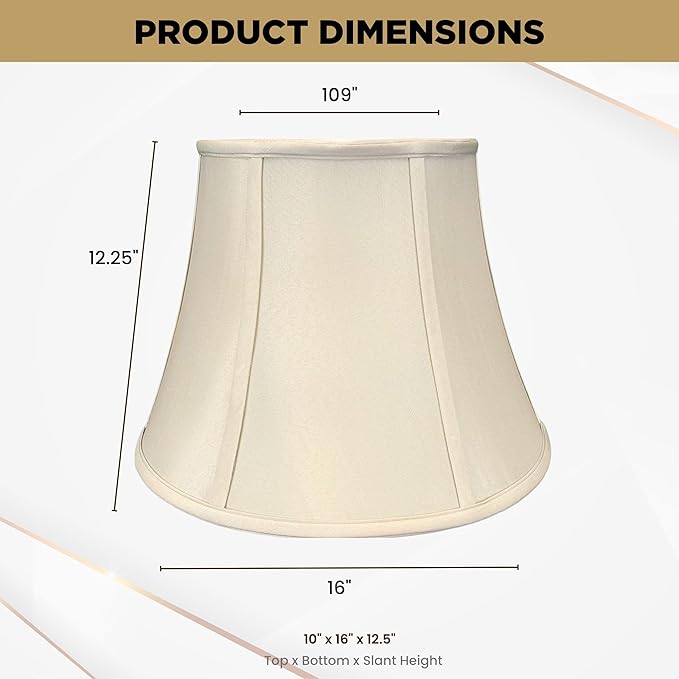 Royal Designs, Inc. BSO-708-16BG-2 Modified Bell Basic Lamp Shade, 10 x 16 x 12.5, Beige, 2-Pack
