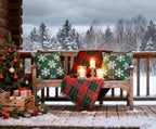 Soft Chenille Christmas Pillow Covers 20x20 Set of 2, Reversible Snowflake & Tree Pattern, Thick & Cozy Farmhouse Holiday Decor Cushion Cases with Hidden Zipper for Sofa Couch Bed(Green,20x20)