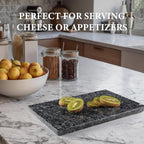 Koville Norwegian Natural Granite Cutting Board for Kitchen, 12x8inch Hand Crafted Stone Slab for Cheese, Charcuterie, Pastry Board - Wedding Gift, House Warming Gift