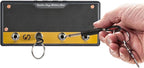 Guitar Key Holder Box, Home Keys Hooks for Guitar-Enthusiasts, Musicians Decor & Organization with 4 Keychains and 1 Wall Mounting Kit (Metal Texture Black)