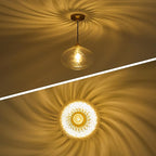 Glass Pendant Lights Kitchen Island, Brass Gold Pendant Lighting Fixtures, Modern Hanging Ceiling Light with 11'' Striped Clear Glass Shade for Farmhouse Dining Room Bedroom Hallway(1 Pack)