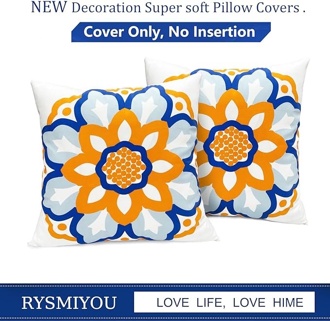Decorative Throw Pillow Covers Set of 2 Dahlia Floral Pillow Covers 16x16 inch Super Soft Short Plush Square Throw Pillows,Farmhouse Outdoor Pillow Covers for Couch Sofa Bed Living Room