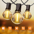 OHLUX 120FT Solar String Lights Outdoor with Remote, Commercial Grade Patio Lights with 52 Shatterproof G40 Globe LED Filament Bulbs, Dimmable Outside Edison Hanging Light for Backyard Party Decor