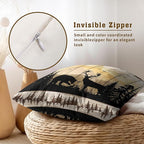 Rustic Bear Throw Pillows Cover 2 Pcs Western Cabin Wildlife Moose Deer Decorative Pillowcase Cushion Cover for Outdoor Patio Lodge Bedroom Couch Sofa Decor 20x20 Inch
