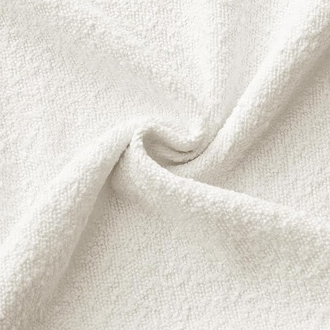 ANRODUO Pack of 2 Textured Boucle Throw Pillow Covers Soft White Decorative Accent Solid Pillow Cases Cozy Modern Couch Cushion Case for Chair Sofa Bedroom Living Room Home Decor, 20 x 20 Inch