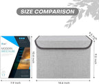 Linen Fabric Foldable Storage Cube Bin Organizer Basket with Flip-Top Lid & Handles, Large Clothes Blanket Box for Home, Office, Closet, Light Gray, 4 Pack 14.6 x 9.5 x 9.5”