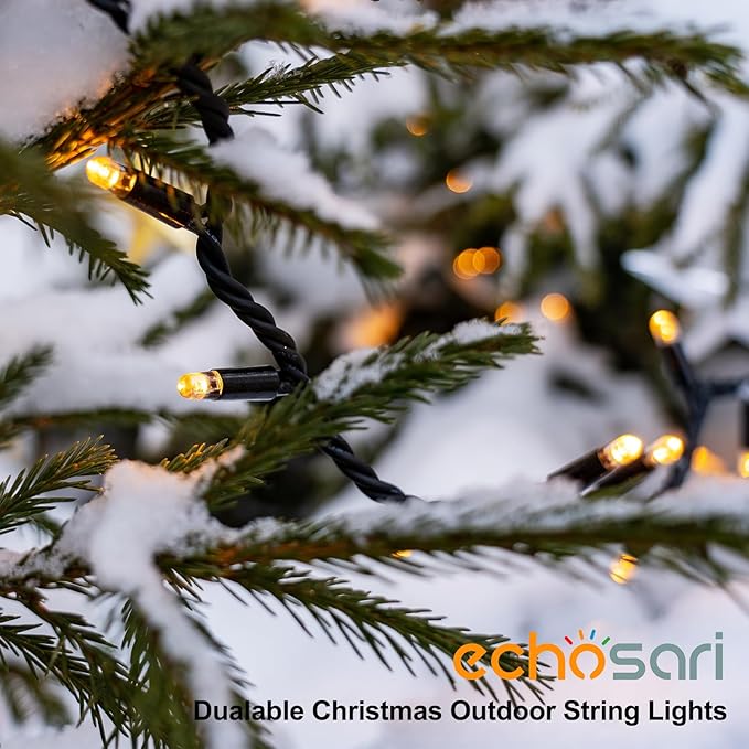 65.6Ft 200LED Battery Operated Christmas String Lights, 12 Lighting Modes Warm White & Multicolor Fairy Lights with Remode Timer, Green Wire Twinkle Light for Wreath Indoor Outdoor Party Wedding