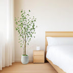 Bellacat 6ft Minimalist Artificial Citrus Tree with Large Exquisite Planter, 72in Faux Citrus Tree with Realistic Leaves, Faux Tree Indoor Outdoor for Home Office Living Room Bedroom Porch Decor.