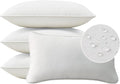 Decorative Outdoor Water Repellent Throw Pillows with Inserts, Set of 4, 20" x12" Pillows for Patio, Backyard, Bed, Couch, and Patio Furniture, Linen