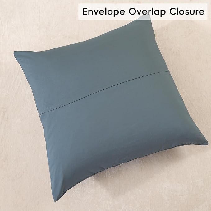 PHF Truly Velvet Euro Sham, 26"x 26",No Insert, 2 Pack Color Gradient Euro Throw Pillow Covers, Ultra Soft Cozy Pillow Covers for Home Decorative, No Shedding, No Pilling, Stormy Blue