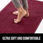 GORILLA GRIP Dirt Grabber Mesh Doormat, Low-Profile, Stain and Fade Resistant Heavy Duty Quick Dry Striped Doormats, Mats for Indoor or Outdoor Entry, Shoe Scraper, Garage Entrance Mat 47x35, Burgundy