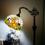 Tiffany Floor Lamp Brown Rabbit Stained Glass Lamp Adjustable Warm Light Upright Reading Lamp Tiffany Style Floor Lamp Bedroom Living Room Study Dining Room Retro Home Decoration Gift（12 inch）