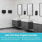 AIKE Wall Mount Liquid Soap Dispenser, 27oz Large Capacity with Extended Pump for Commercial Bathrooms(Black)