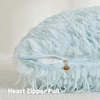 FUTEI Light Blue Decorative Throw Pillow Covers 26x26 Inch Set of 2,Soft Fluffy Faux Feather Texture Euro Pillow Shams,Modern Home Luxury Decor for Couch Bed Living Room