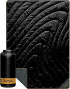 Rumpl Original Puffy Blanket - Warm, Water-Resistant Camping Blanket with 100% Recycled Synthetic Insulation, 52"x75", Original Puffy V2, Black