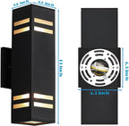 Up and Down Lights Outdoor Wall Light Fixtures, Aluminum Dusk to Dawn Outdoor Lighting Fixture, Modern Black Exterior Light Fixtures, Wall Mount Porch Light for House Front Door