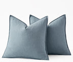 MIULEE Decorative Linen Pillow Covers 28x28 Inch Blue Grey Boho Farmhouse Neutral Couch Throw Pillows for Bed Pack of 2 Accent Modern Pillowcase Sofa Livingroom Home Decor