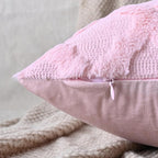 Set of 2 Soft Moroccan Throw Pillow Covers 20x20 Inch Plush Boho Decorative Pillow Cover Accent Cushion Case for Couch Sofa Bed, Light Pink
