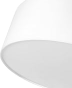 SomSom Ceiling Light, Semi-Flush Mount Modern Fabric Pendant Light Shade, Large White Drum Lampshade, Round Pendant Lamp, Lamps for bedrooms, Flush Chrome Matt, 3 Bulbs