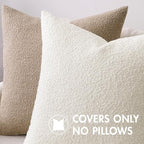 MIULEE Textured Boucle Throw Pillow Cover White Accent Solid Lumbar Christmas Pillow Case Decorative Soft Pack of 1 Couch Cushion Chair Sofa Bedroom Livingroom Home Decor,24x12 Inch