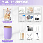 iMucci Bathroom Accessories Set 5Piece Light Purple Bathroom Sets, Toothbrush Holder, Toothbrush Cup, Lotion Soap Dispenser, Soap Dish and Qtip Holder Bathroom Decor