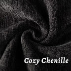 Black Decorative Throw Pillow Covers 24x24 Inch Set of 2 Cozy Soild Chenille Cushion Cases Soft Textured Square Couch Pillows Cover Boho Accent Farmhouse Pillowcases for Sofa Bed