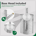 Galvanized Iron Watering Can for Indoor Plants, Oval Watering Cans for House Plant Garden Flower, Long Spout Water Can for Outdoor Watering Plants 9.46L 2.5 Gallon