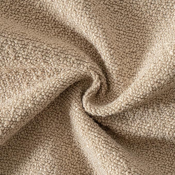 MIULEE 18x18 Inch Decorative Pillow Covers for Couch Bed Set of 2 Textured Boucle Neutral Winter Throw Pillows Khaki Accent Solid Cushion Pillowcases Sofa Livingroom Home Decor