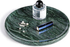 Natural Marble Serving Tray, 11.8in Marble Round Tray, Bathroom/Kitchen/Coffee Table Trays for Counter, Decorative Vanity Trays, Jewelry & Perfume Holder, Green Stone Serving Board