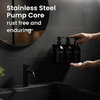 MaisoNovo Shampoo and Conditioner Dispenser - Shower Soap Dispenser Wall Mounted - 16.9 fl oz Set of 3 Black Plastic Bottles Black Pump - Shampoo Dispenser, Shower Dispenser