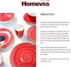 Highland 16-Piece Dinnerware Set Service for 4, Organic Shape Stoneware Plates and Bowls Set, Scratch Resistant, Microwave and Dishwasher Safe, Speckled Effect Handcrafted, Swirl Red