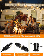 Outdoor String Lights 75FT Patio Lights with 35+3 A39 Waterproof Edison Bulbs LED String Lights for Outside Bistro, Backyard, Cafe, Gazebo, Warm White 2200k