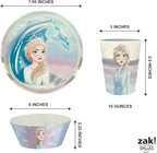 Zak Designs Disney Frozen 2 Kids Dinnerware Set 3 Pieces, Durable and Sustainable Melamine Bamboo Plate, Bowl, and Tumbler are Perfect For Dinner Time With Family (Anna, Elsa, Olaf)